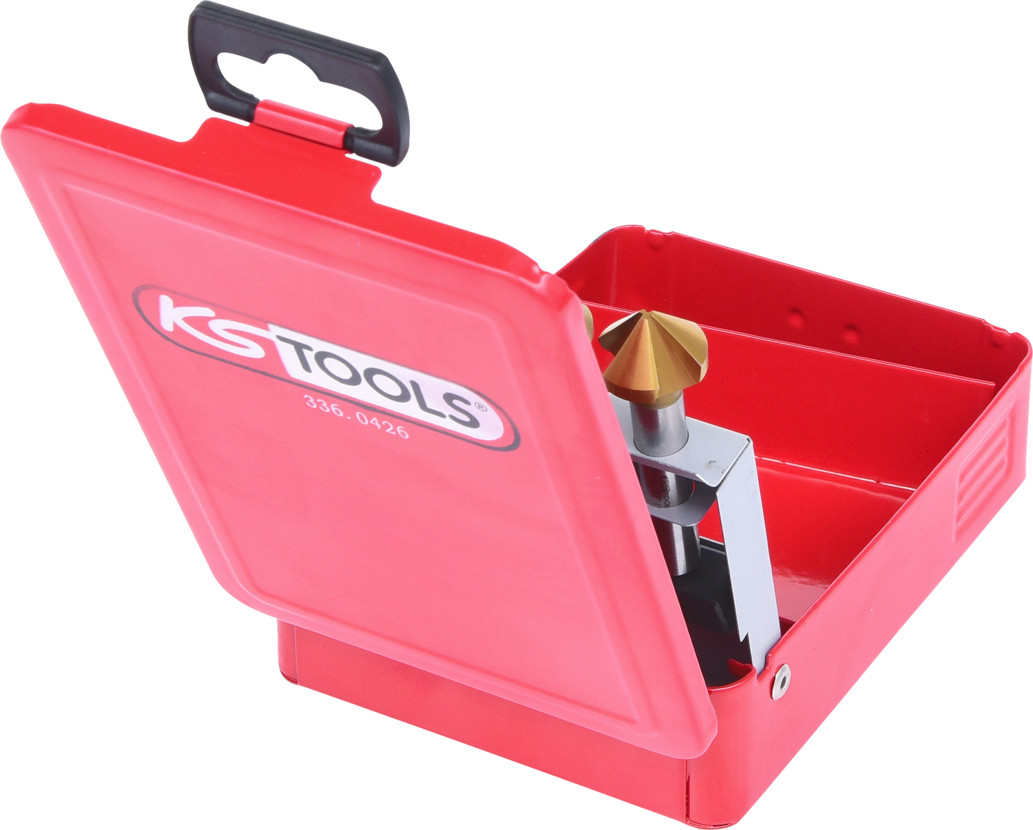 KS Tools HSS TiN Kegel-Entgratsenker-Satz, Stahlblechkassette 6-tlg