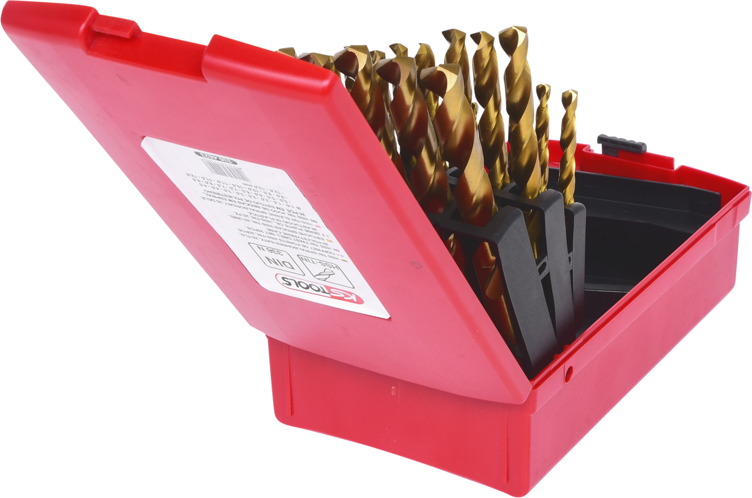 KS Tools HSS TiN Spiralbohrer-Satz, Kunststoffkassette 25-tlg 1-13mm