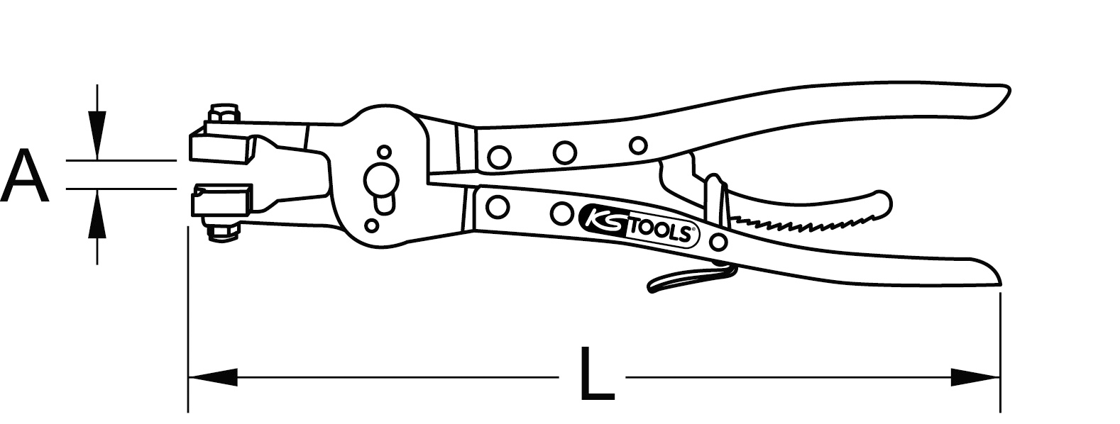 KS Tools Schlauchschellenzange, abgewinkelt