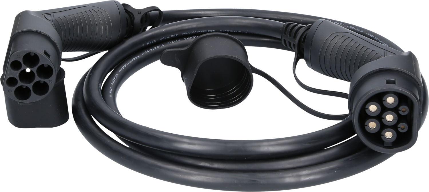 efuturo Ladekabel gerade, Typ 2 auf Typ 2 Stecker, 3 Phasen, bis zu 22 kW, 32 A, 400 V, Mode 3, 3m