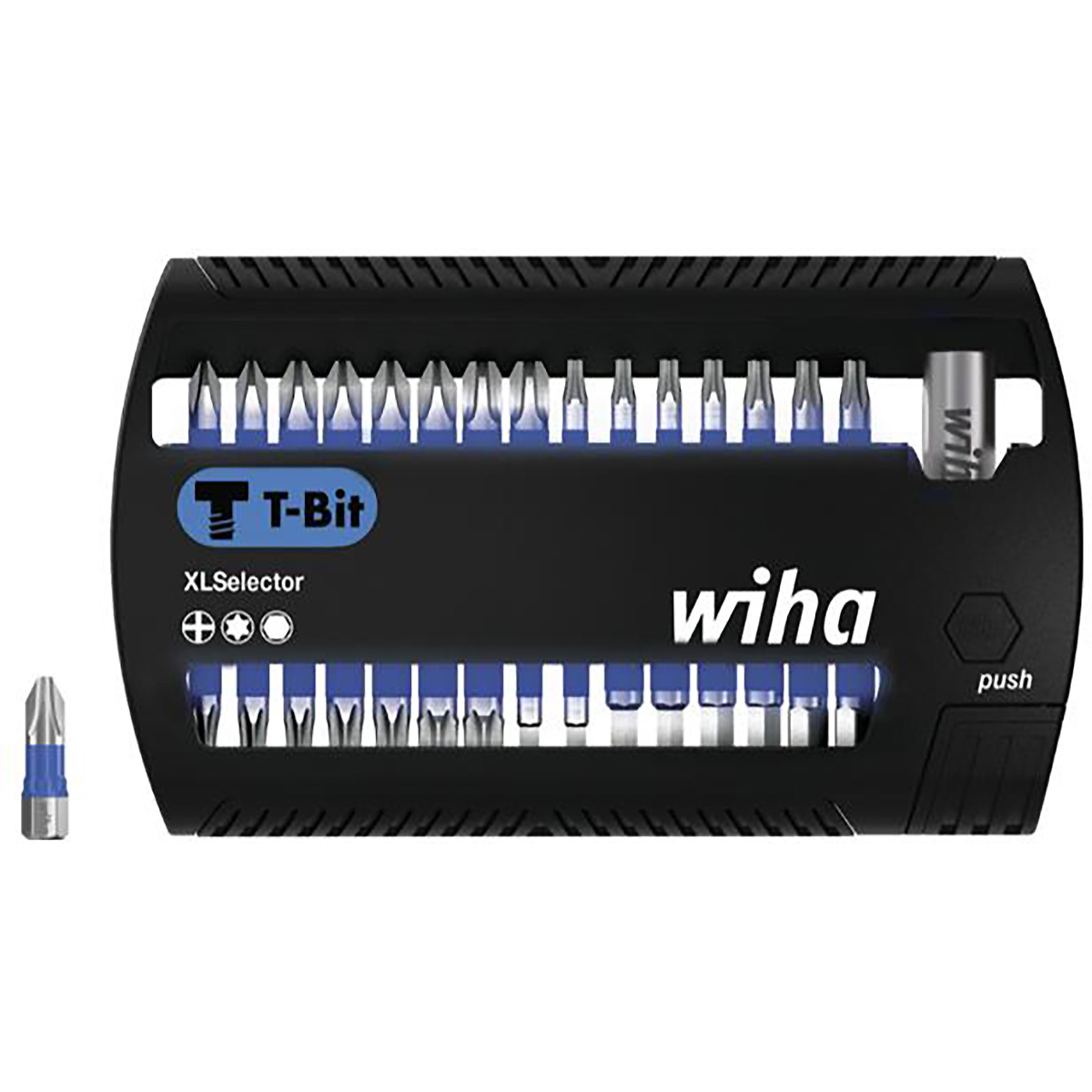 Wiha Bit Set XLSelector T-Bit 25 mm Phillips, TORX , Sechskant 31-teilges Set 1/4 zoll C6,3