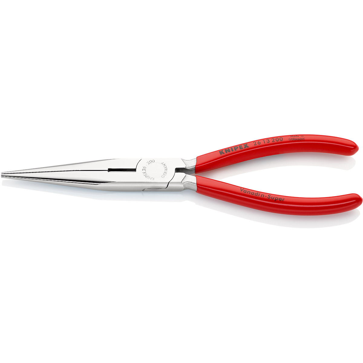 KNIPEX Flachrundzange mit Schneide verchromt (Storchschnabelzange)