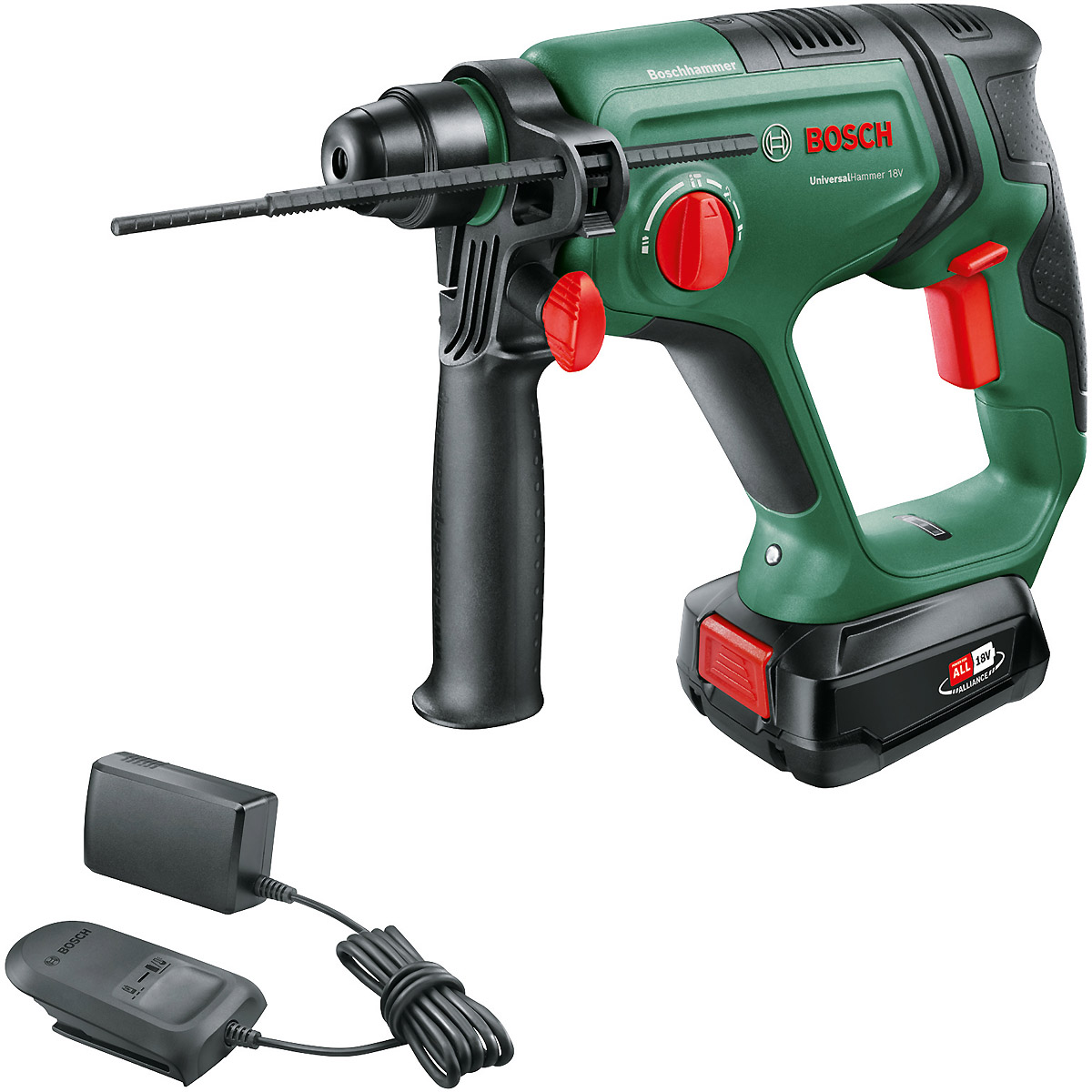 Bosch UniversalHammer 18V, 1 Akku PBA 18 V 2,5 Ah W-B, Ladegerät und Koffer