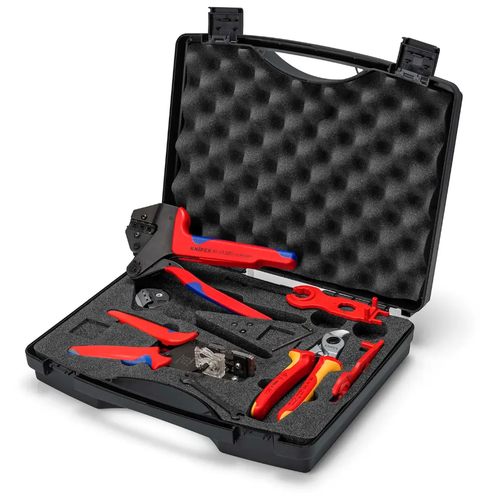 KNIPEX Werkzeugkoffer für Photovoltaik für Solar-Steckverbinder MC4 (Multi-Contact) 7-teilig
