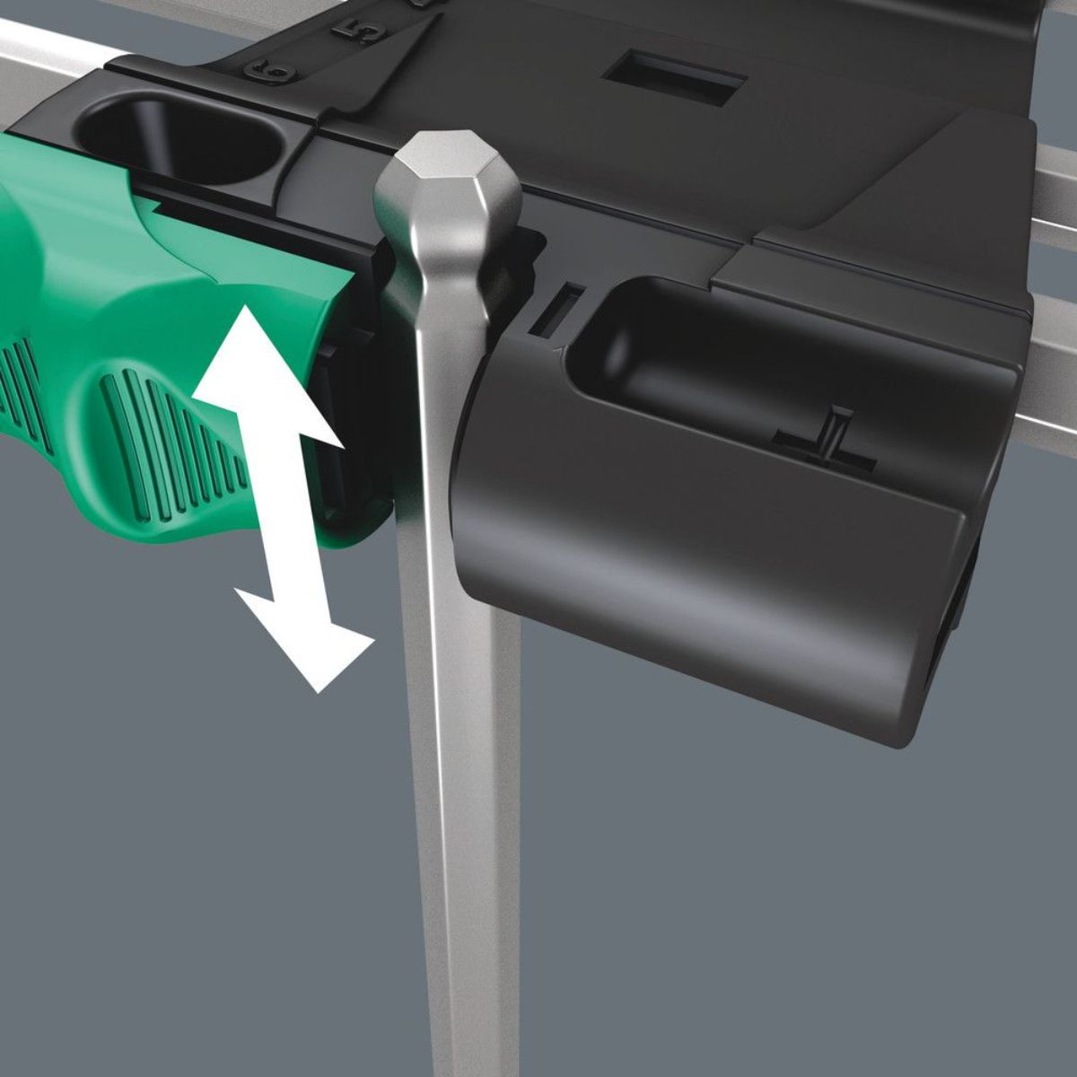 Wera 950/7 Hex-Plus Magnet 1 Magnet Winkelschlüsselsatz, metrisch, gestellverchromt, 7-teilig