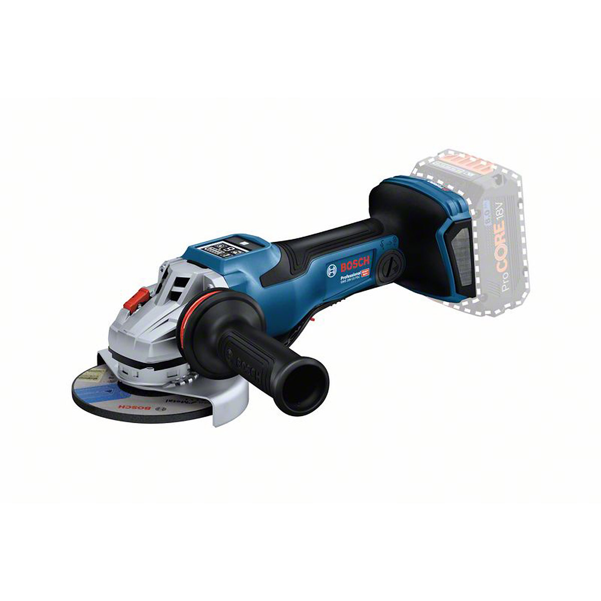 Bosch Akku-Winkelschleifer BITURBO GWX 18V-15 PSC in L-BOXX 136 mit Zusatzgriff