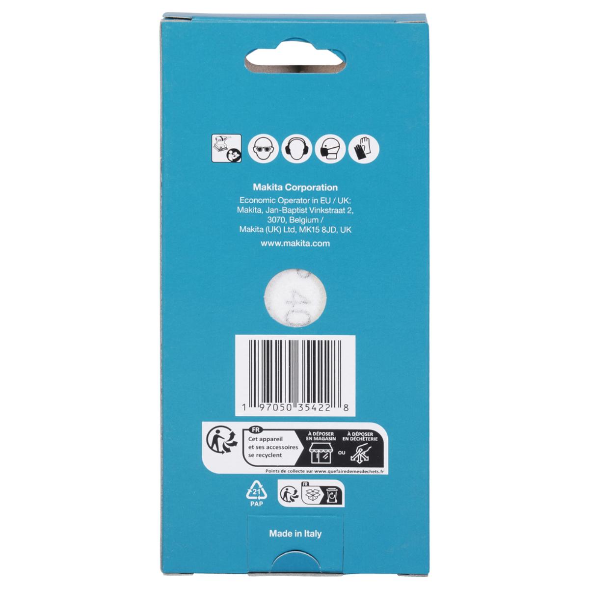 Makita Schleifpapier 80x130mm, Körnung A40,Klett, 8 Loch, 10 Stück