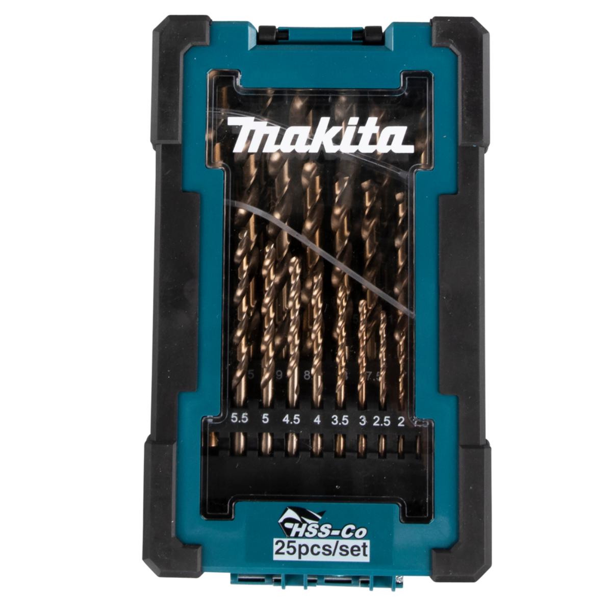 Makita Bohrer-Set 25-teiliges Set Ø 1-13 mm, HSS-Co, Rundschaft
