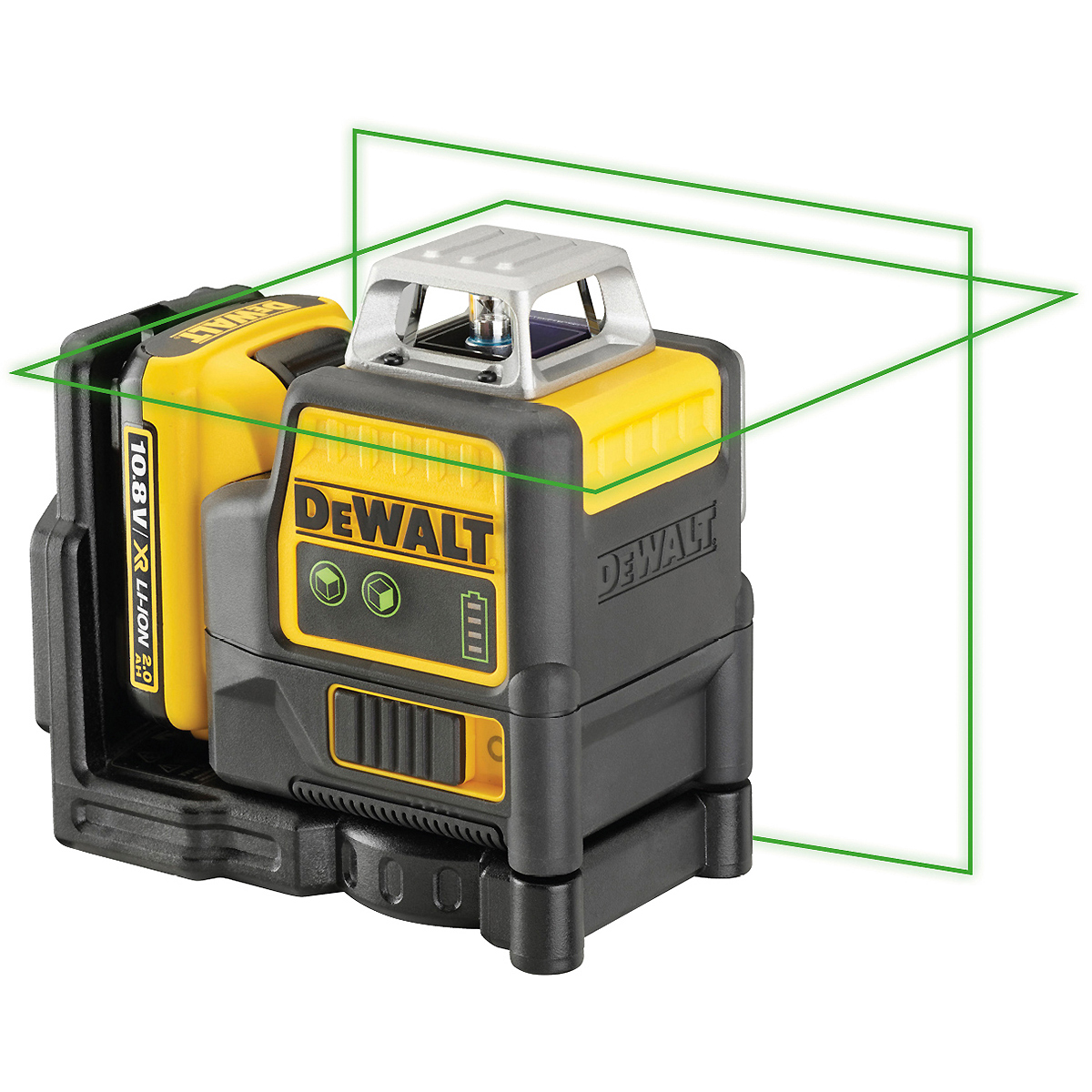 DEWALT Akku-Multi-Linienlaser 2x360° grün 10,8V + Akku + Schnellladegerät