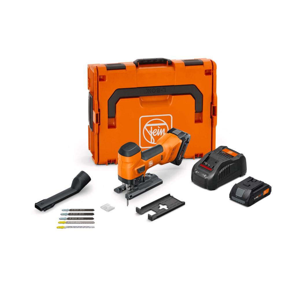 Fein Akku-Stichsäge für Metall und Holz 26 mm Hub, F-IRON Jig 26 AS Set 2 x 4 Ah