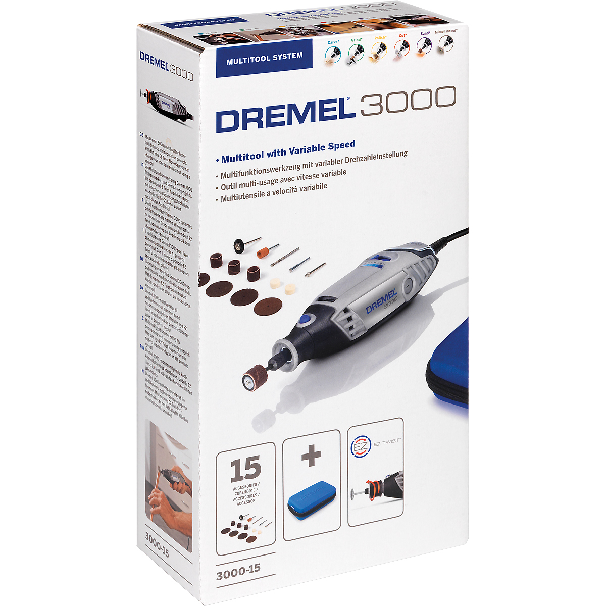 DREMEL 3000-15 Multifunktionswerkzeug (130 W) mit 15 Zubehöre