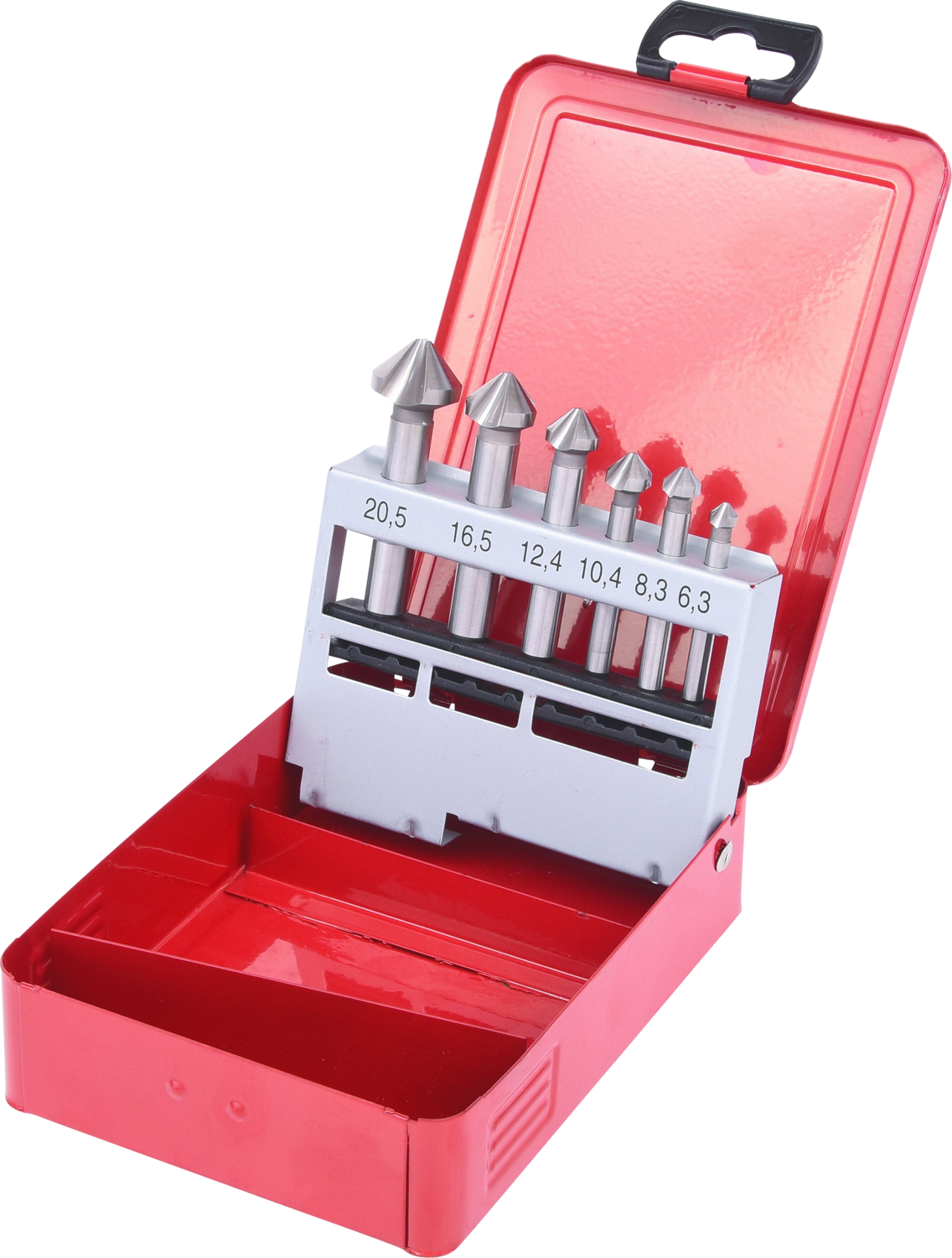 KS Tools HSS Kegel- und Entgratsenker-Satz, Stahlblechkassette 6-tlg
