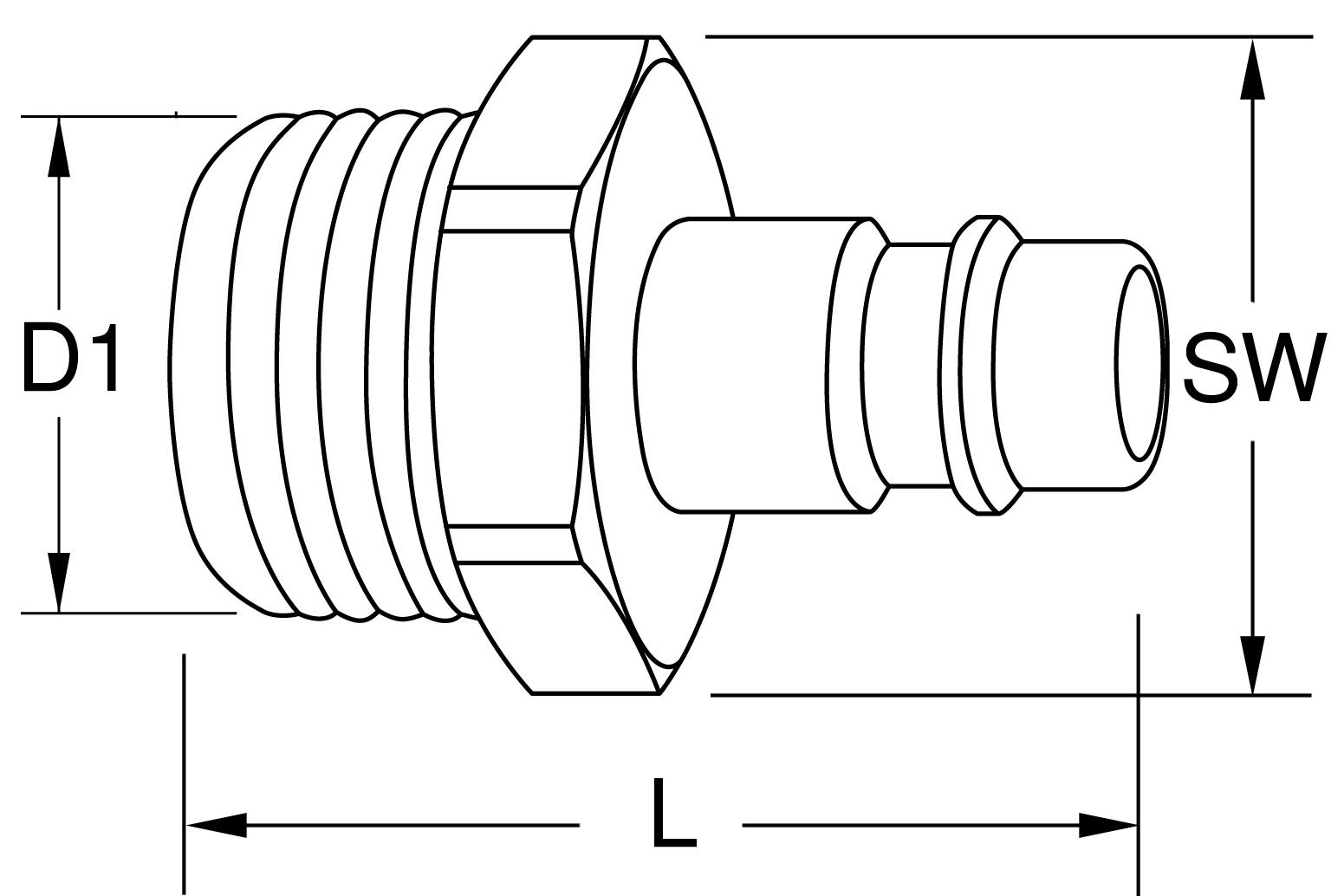 KS Tools Messing-Stecknippel mit Außengewinde