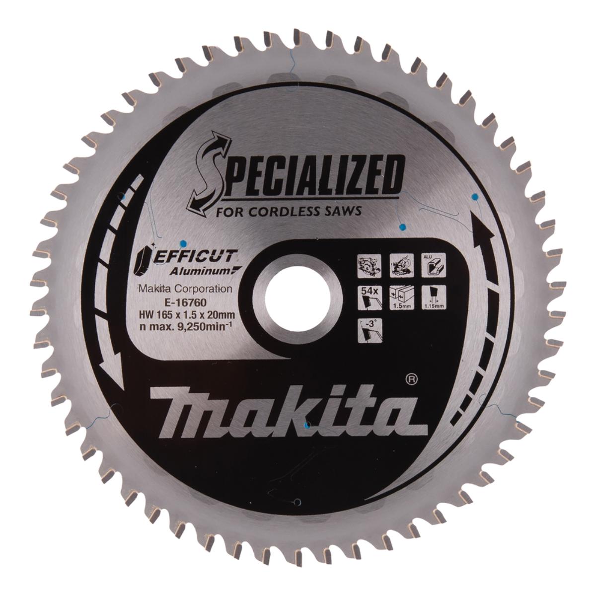 Makita EFFICUT Sägeblatt 165x20x54 Aluminium - E-16760