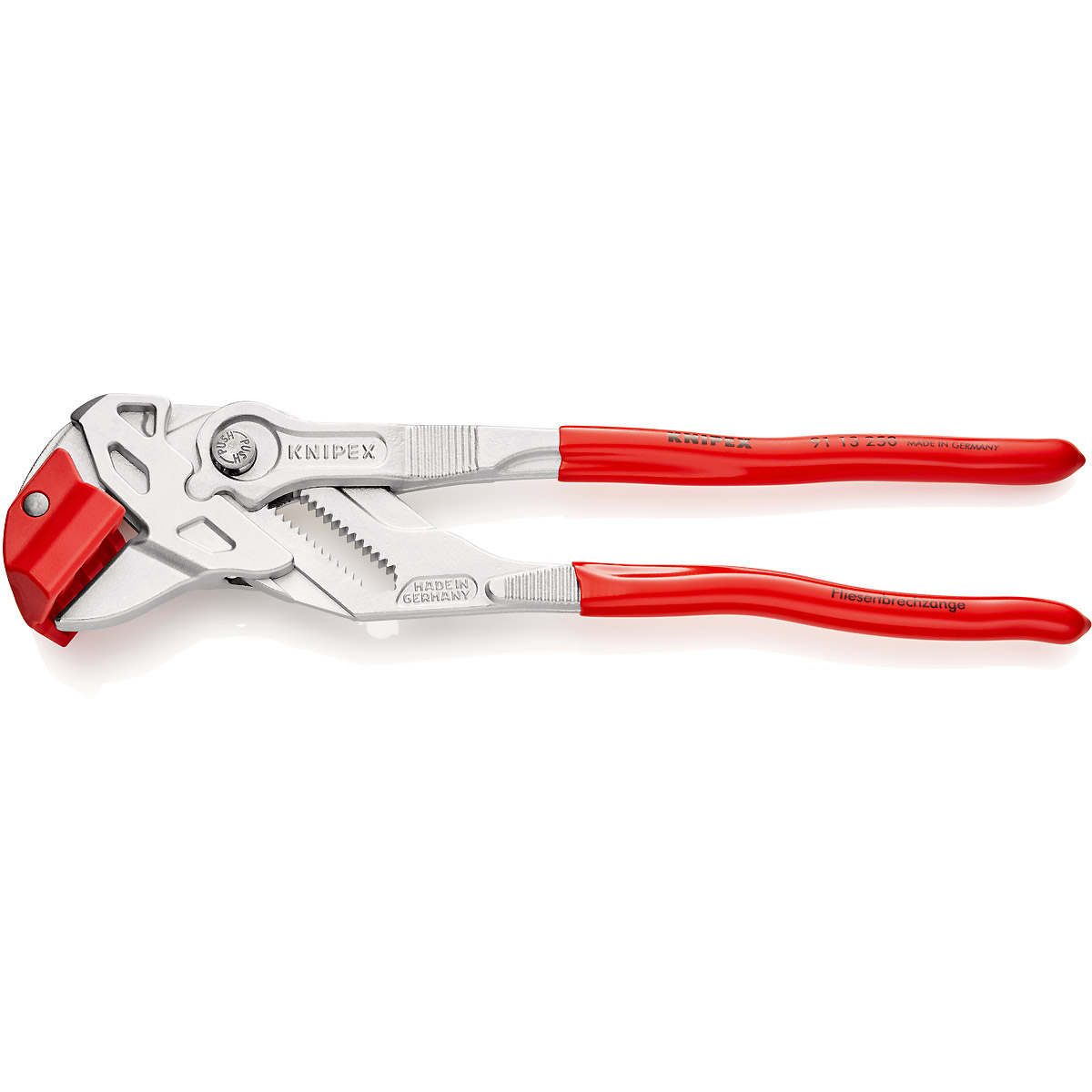 KNIPEX Fliesenbrechzange 250 mm verchromt mit Kunststoff überzogen