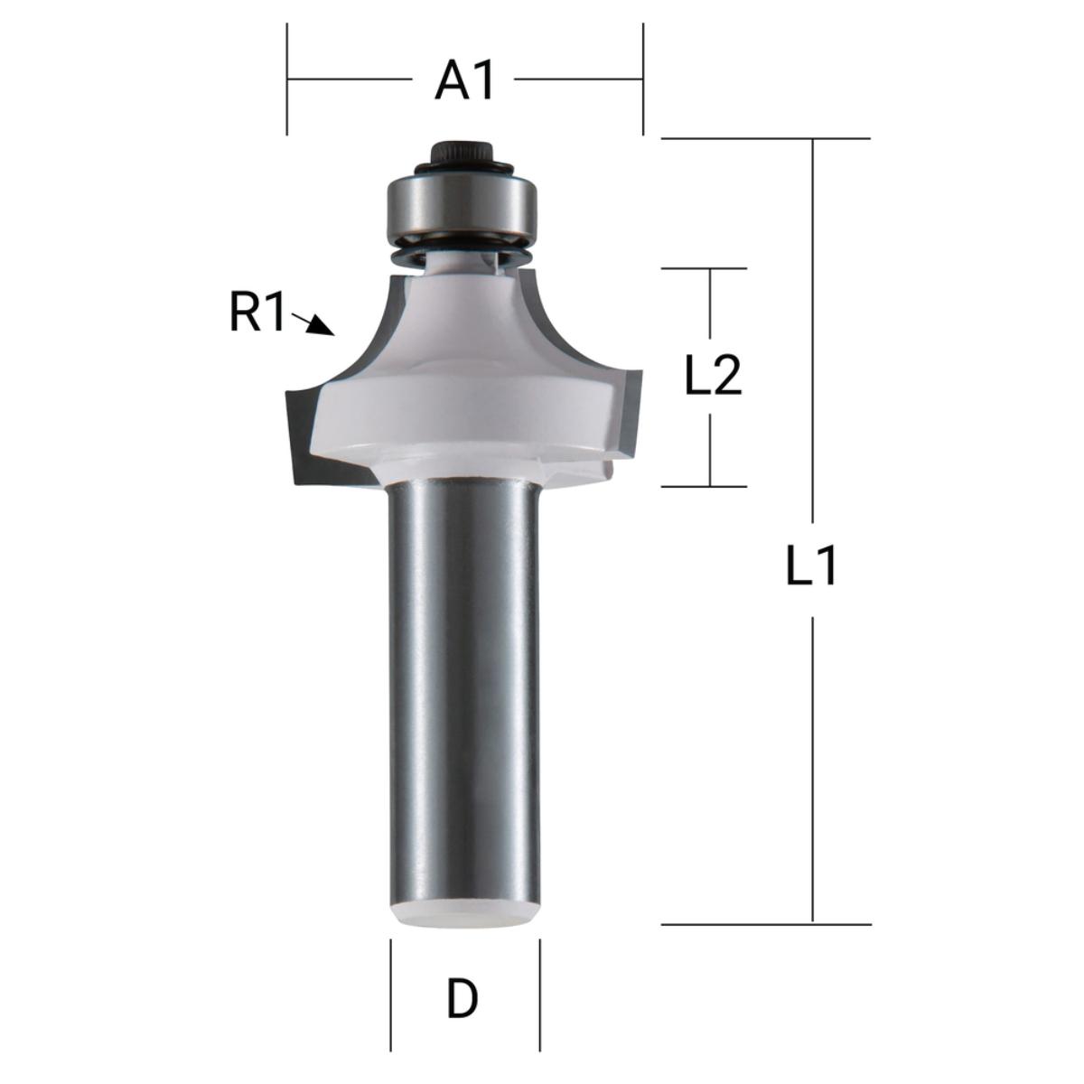 Makita Abrundfräser 25,4 mm Ø 8 mm Schaft - D-48387