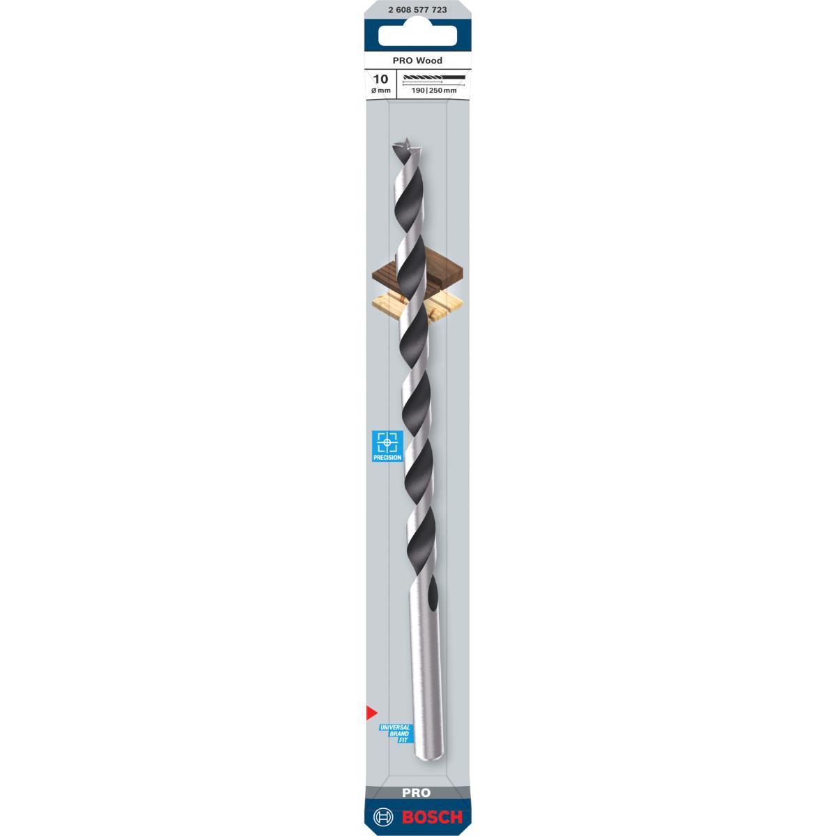 Bosch PRO Wood Holzspiralbohrer, 10x190x250 mm