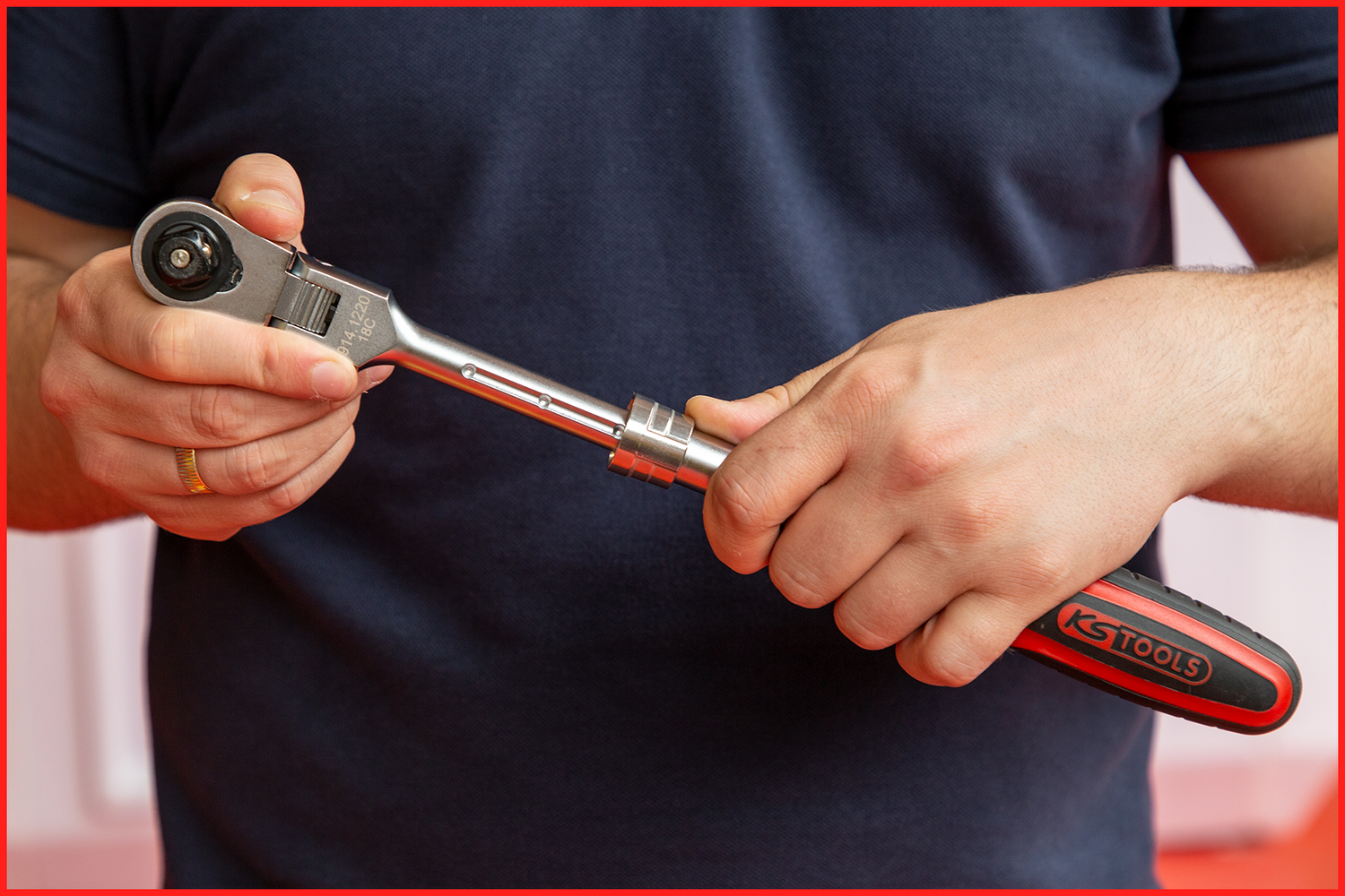KS Tools 1/2" SlimPOWER Teleskop-Gelenk-Umschaltknarre, 72 Zahn