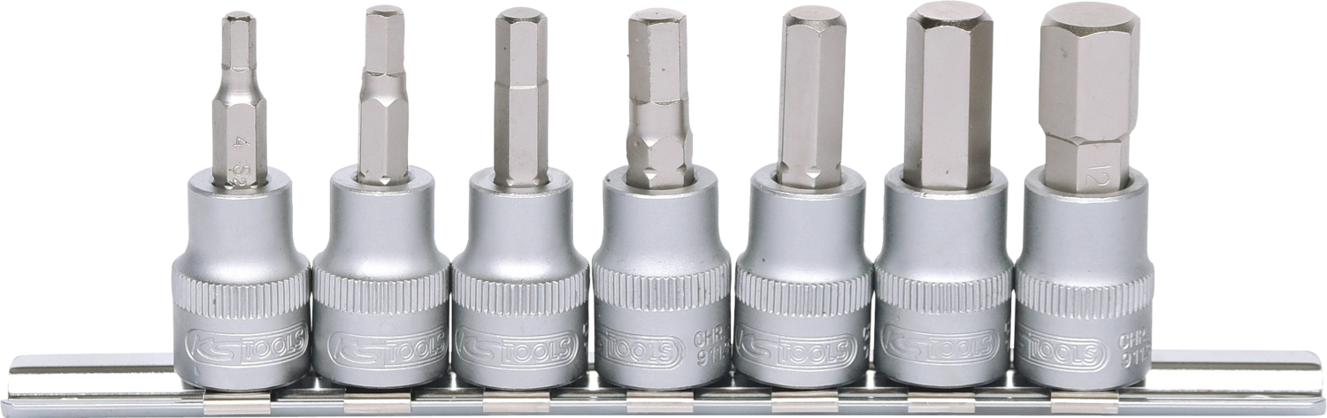 KS Tools 3/8" Bit-Stecknuss-Satz Innensechskant, 7-tlg