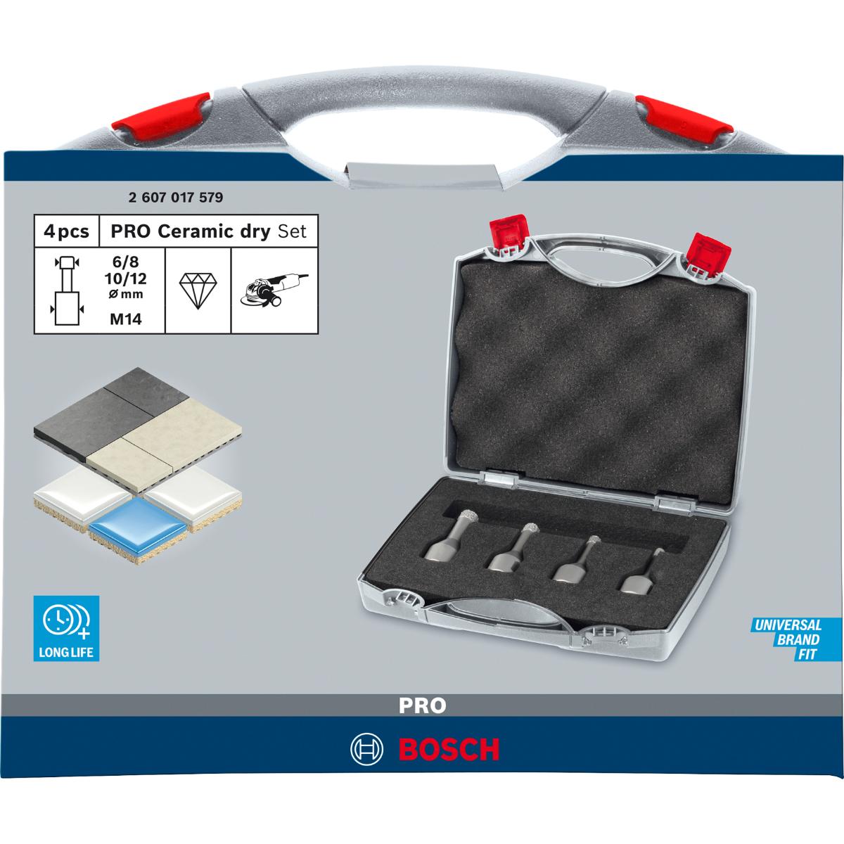 Bosch PRO Diamanttrockenbohrer-Set Dry Speed, 4-teilig, Durchmesser (mm): 6 - 12