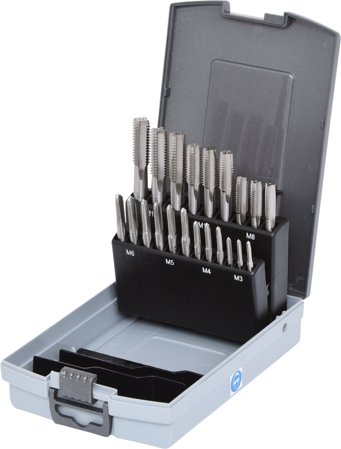 KS Tools HSS Handgewindebohrer-Satz M, Kunststoffkassette 21-tlgM3-M12