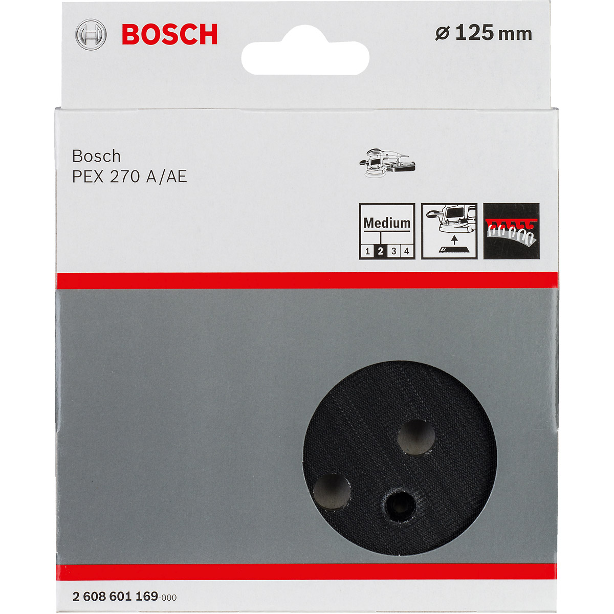 Bosch Schleifteller mittel, 125 mm, 8, für PEX 270 A, PEX 270 AE