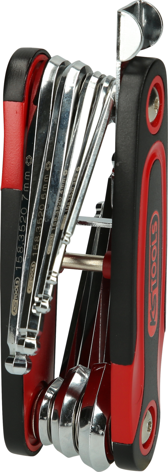 KS Tools Kugelkopf-Innensechskant-Winkelstiftschlüssel-Klapphalter, 8-tlg