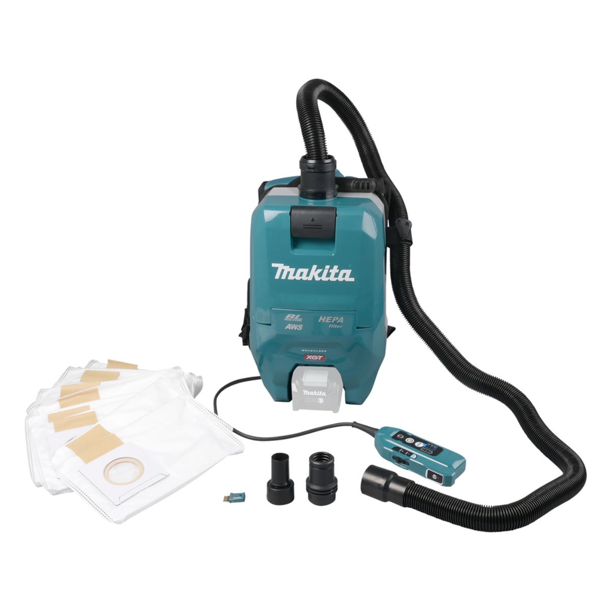 Makita Akku-Rucksackstaubsauger 40V max. mit AWS (ohne Akku, ohne Ladegerät) VC009GZ01
