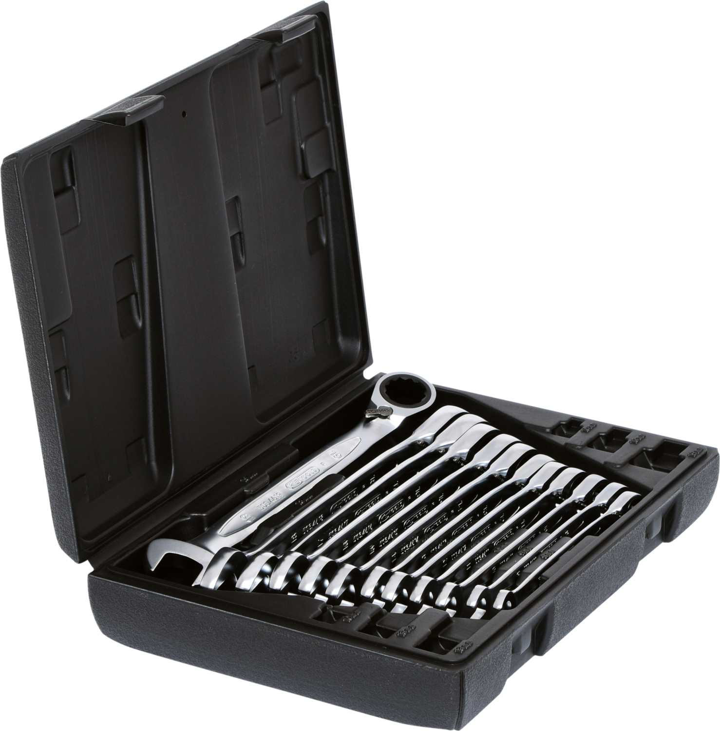 KS Tools GEARplus Ratschenringmaulschlüssel-Satz, umschaltbar,12-tlg