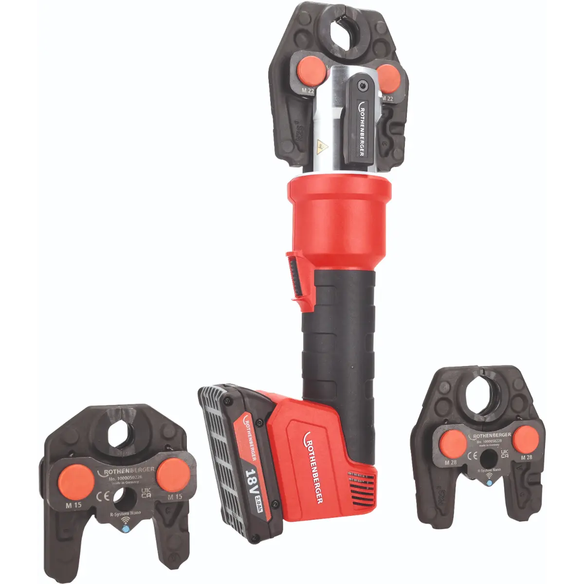 Rothenberger ROMAX NANO  iJAWs Set, M, 15-22-28mm, 2Ah, AMPShare