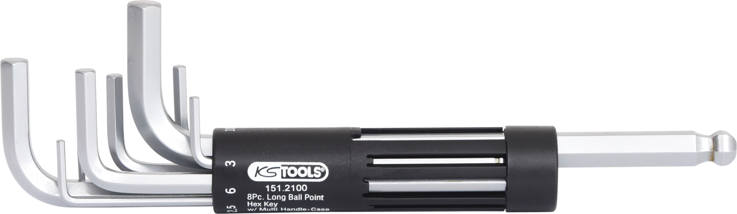 KS Tools 3 in 1 Innen6kant-Winkelstiftschlüssel-Satz,8-tlg lang, Kugelkopf