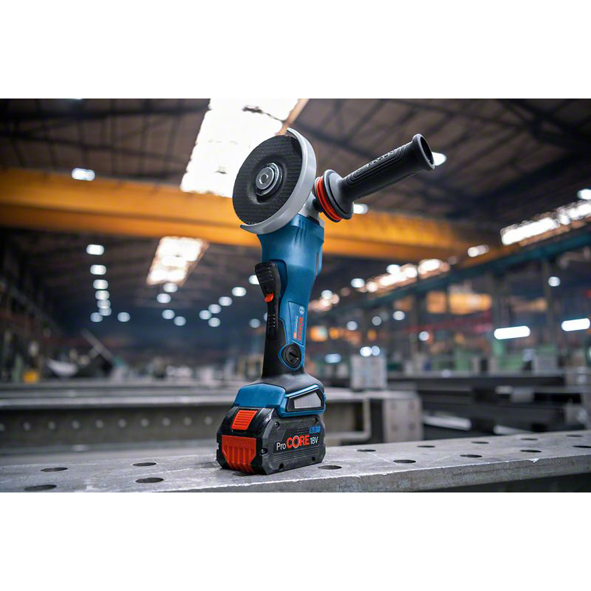 Bosch Akku-Winkelschleifer BITURBO GWX 18V-15 PSC in L-BOXX 136 mit Zusatzgriff