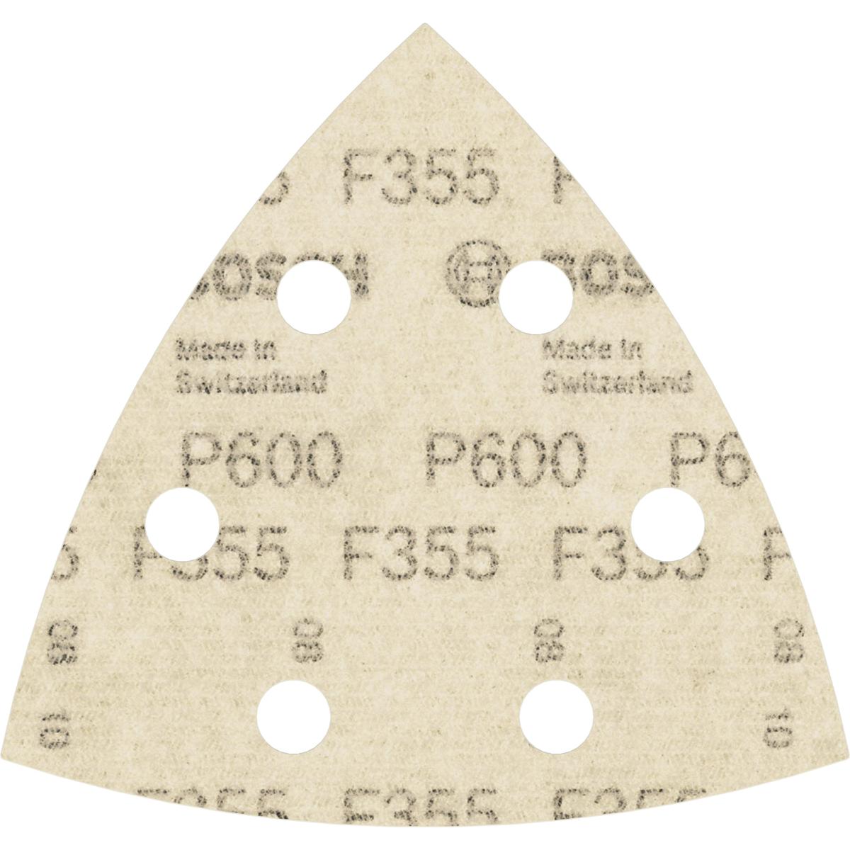 Bosch PRO Schleifblatt F355, 6 Löcher, Klett, 5er-Pack