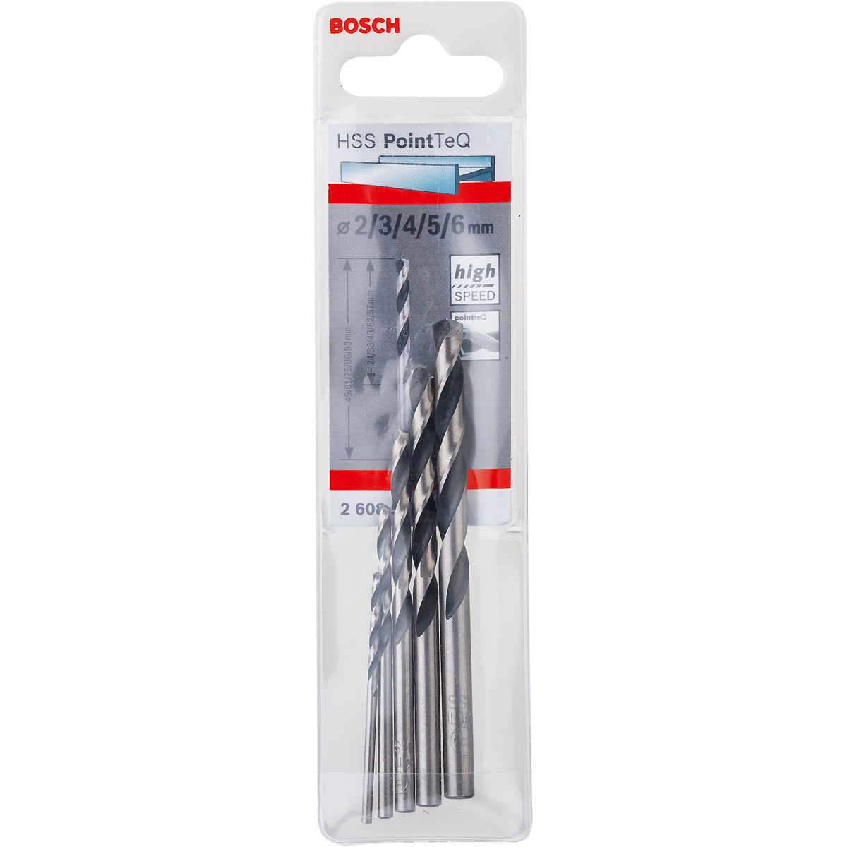 Bosch Metallspiralbohrer HSS-Set PointTeQ, DIN 338, 5-teilig