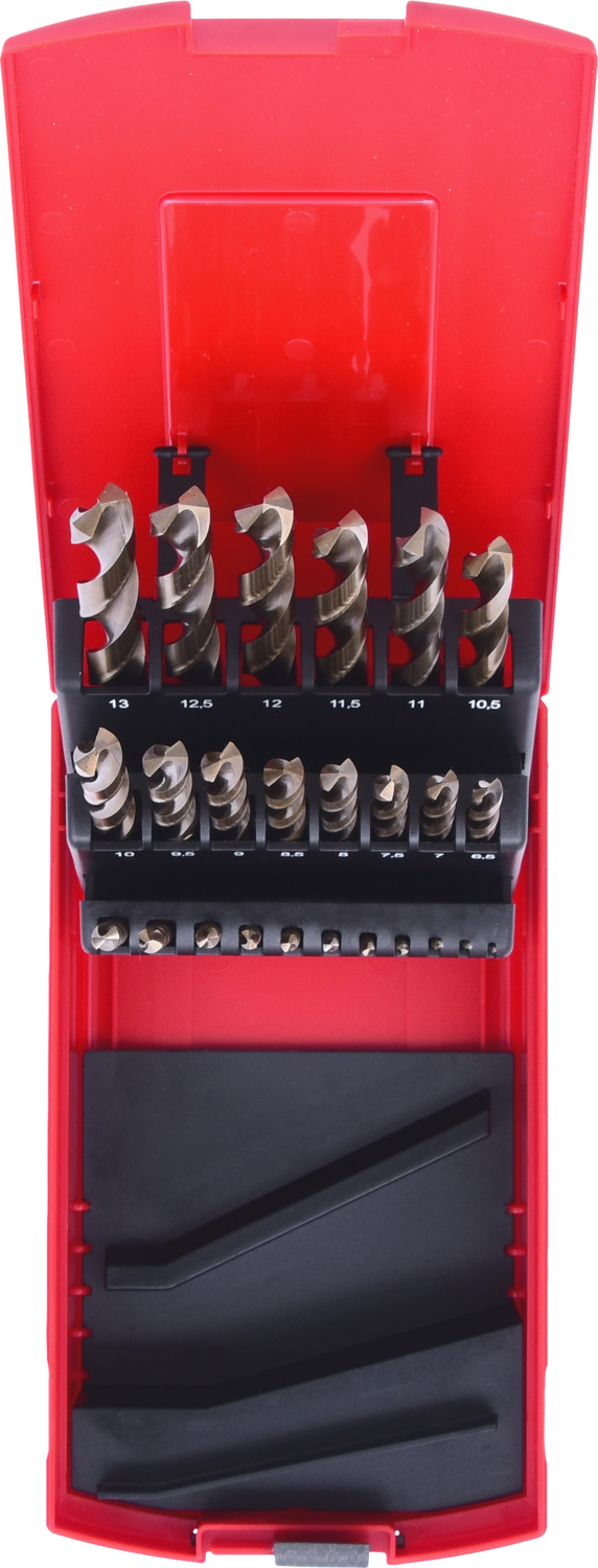 KS Tools HSS-G Co 5 Spiralbohrer-Satz, Kunststoffkassette, 25-tlg, 1-13mm