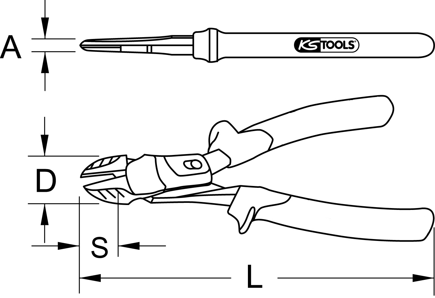 KS Tools ULTIMATEplus Kraft-Seitenschneider, 210mm