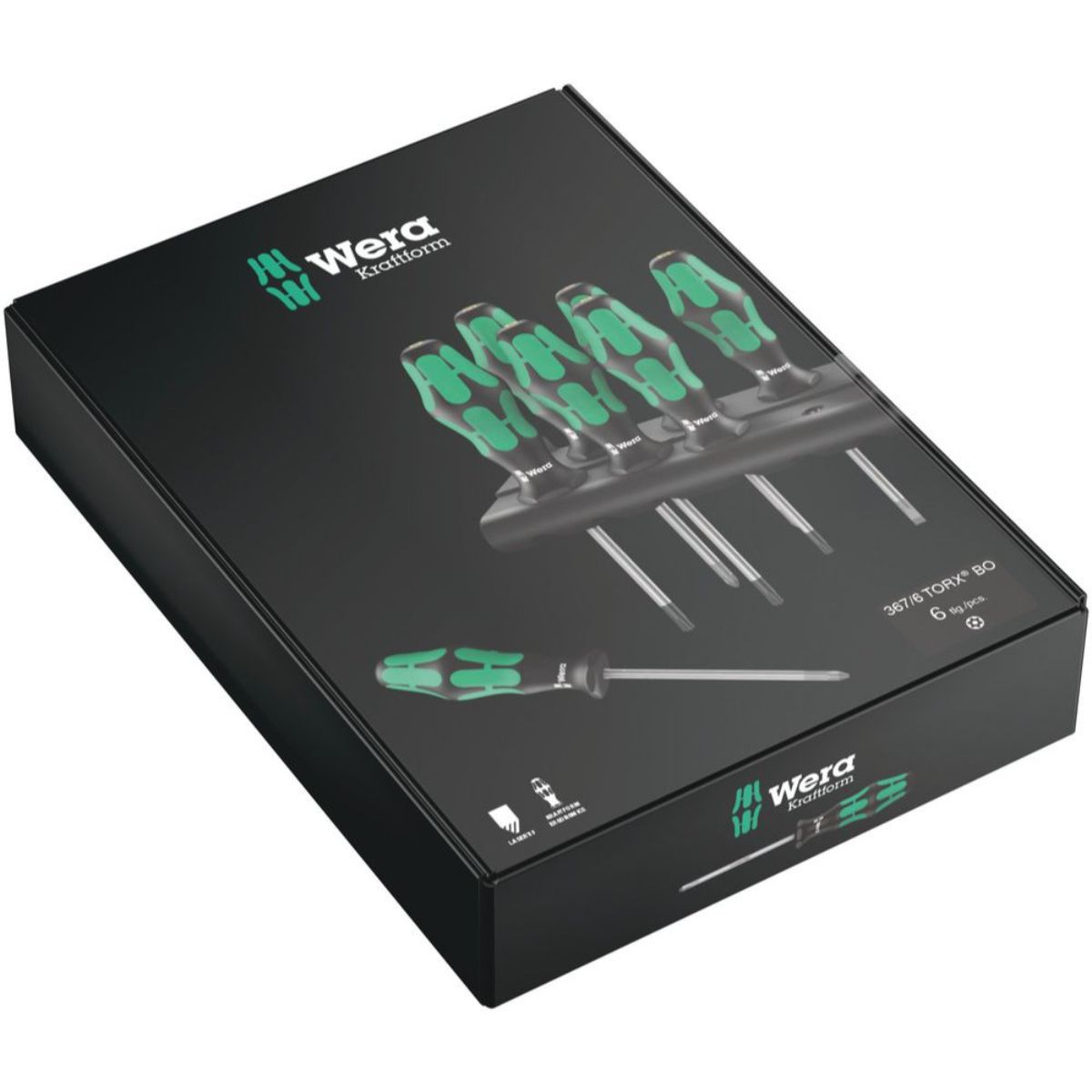 Wera 367/6 TORX BO Kraftform Schraubendrehersatz + Rack, 6-teilig