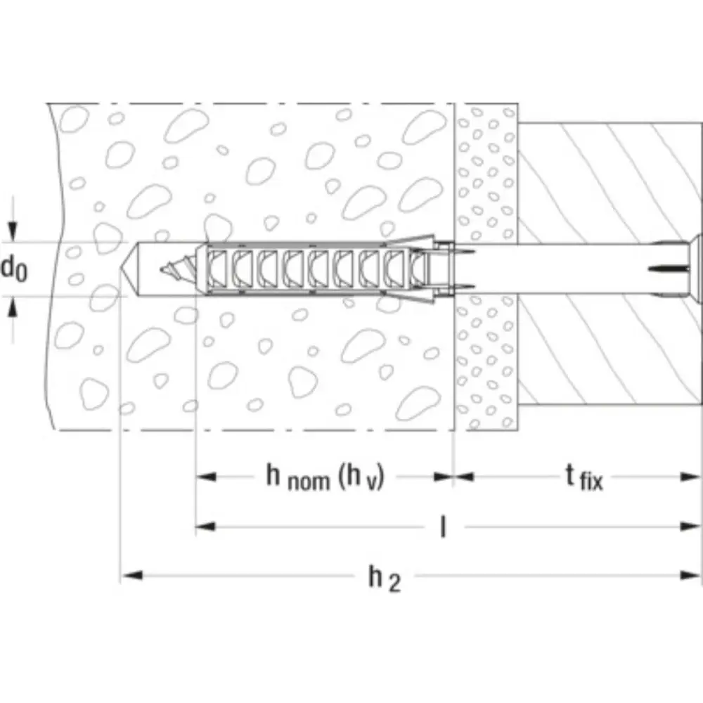 Fischer Langschaftdübel SXS 8x150 T E mit Senkkopfschraube, einzeln