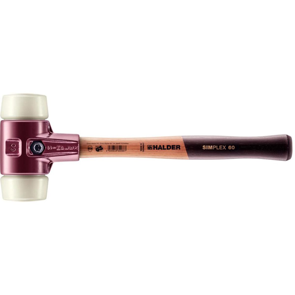 HALDER SIMPLEX - Schonhammer mit TE-Gehäuse und Holzstiel, Nylon