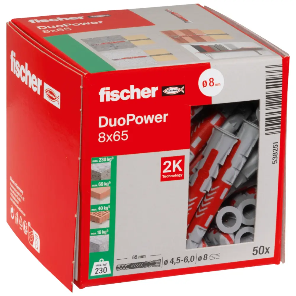 Fischer Universaldübel DuoPower 8x65