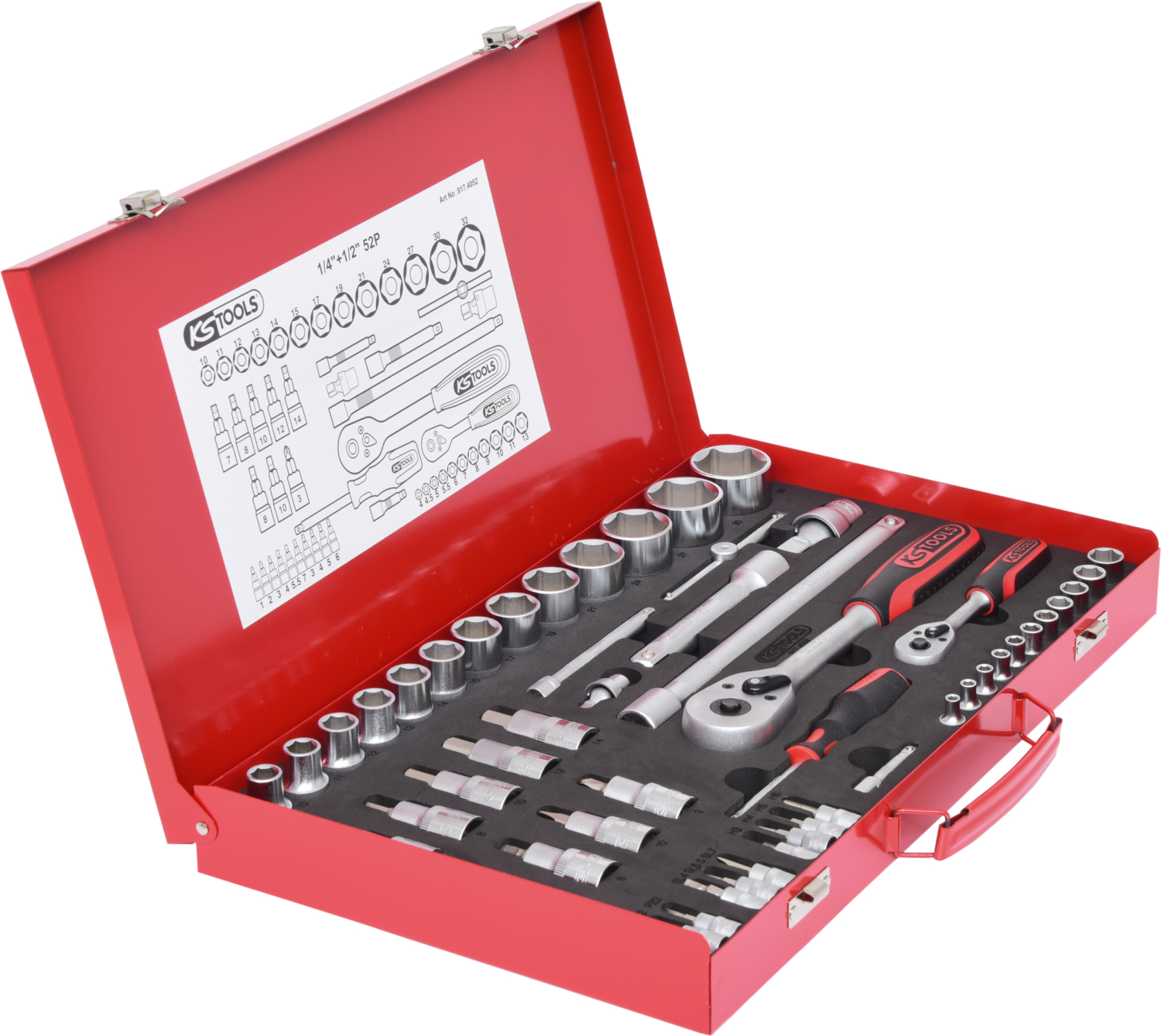 KS Tools 1/4"+1/2" Steckschlüssel-Satz, 52-tlg