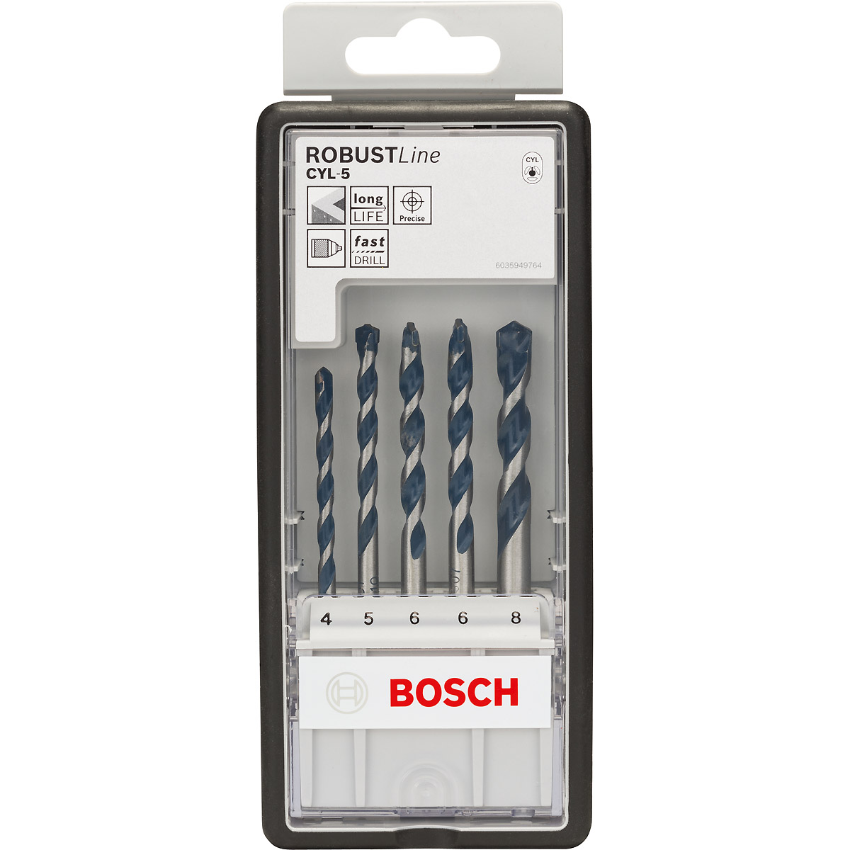 Bosch Betonbohrer-Robust-Line-Set CYL-5, Blue Granite, 5-teilig, 4 - 8 mm