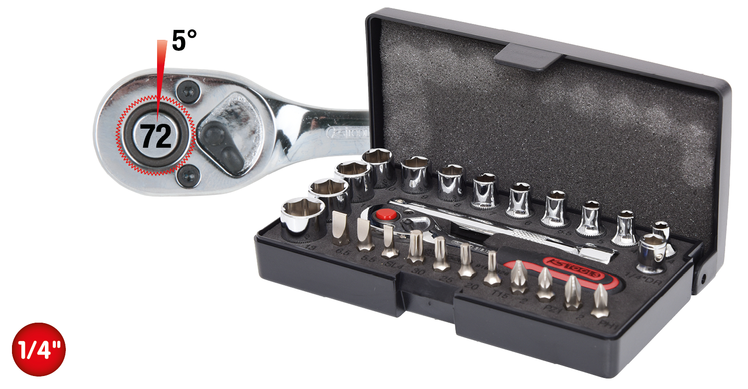 KS Tools 1/4" CHROMEplus Steckschlüssel-Satz, 26-tlg