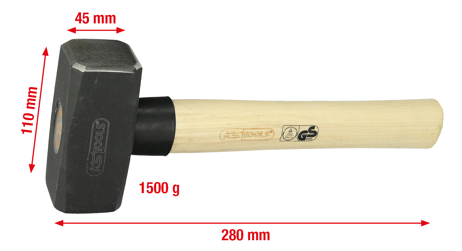 KS Tools Fäustel mit Hickorystiel