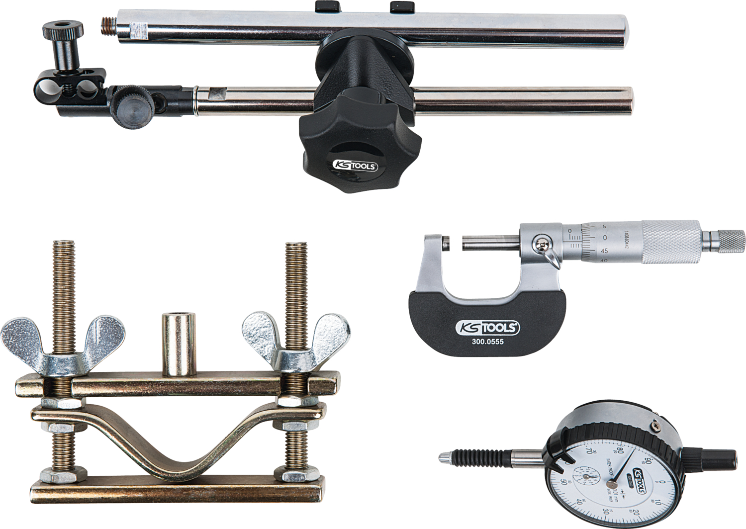 KS Tools Bremsscheiben-Messwerkzeug-Satz, 4-tlg
