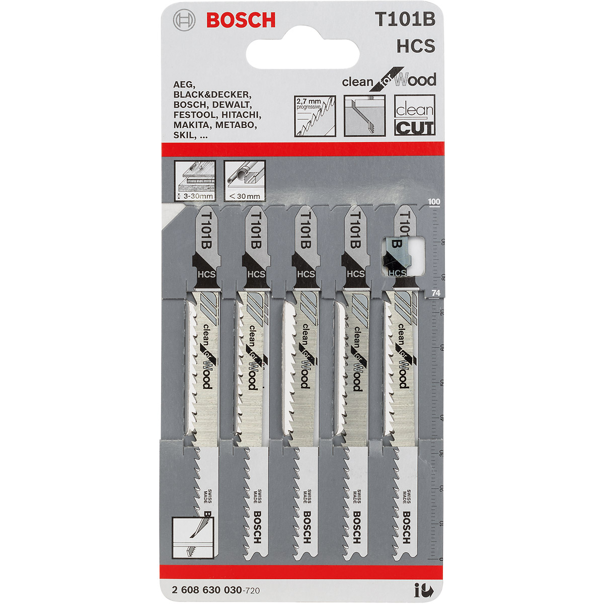Bosch Stichsägeblatt T 101 B für Weich-/Sperrholz
