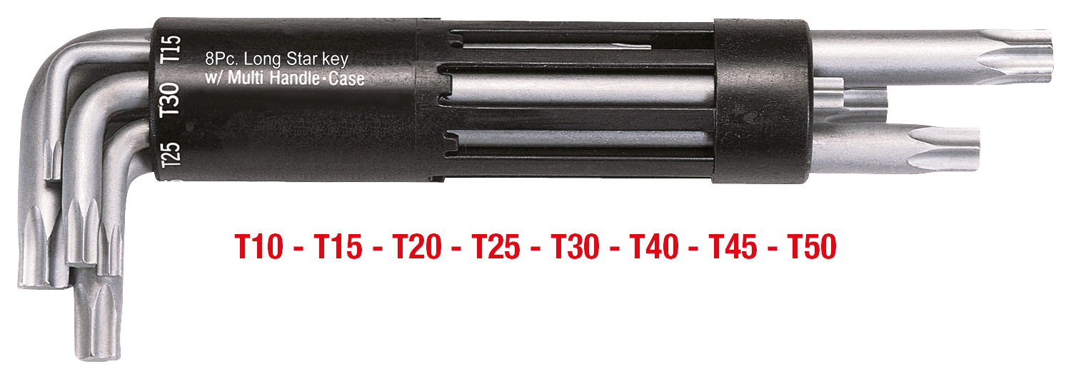KS Tools 3 in 1 Torx-Winkelstiftschlüssel-Satz,lang,8-tlg