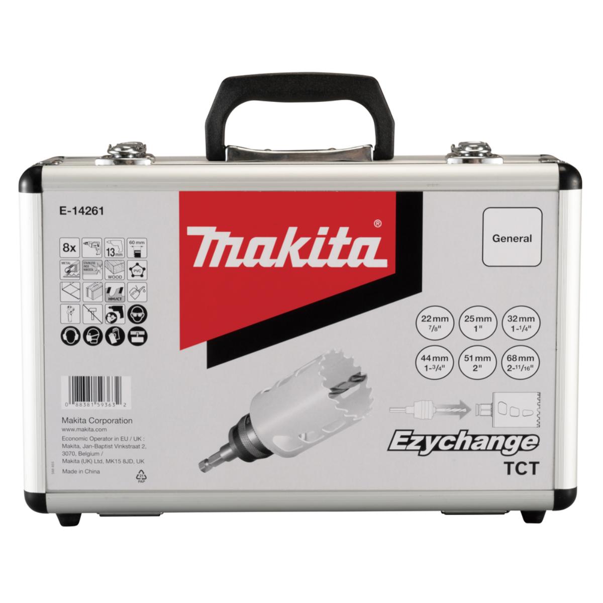 Makita EZYCHANGE TCT Lochsägen-Set 8-teilig HM/CT Verzahnung - Ø 22-68 mm