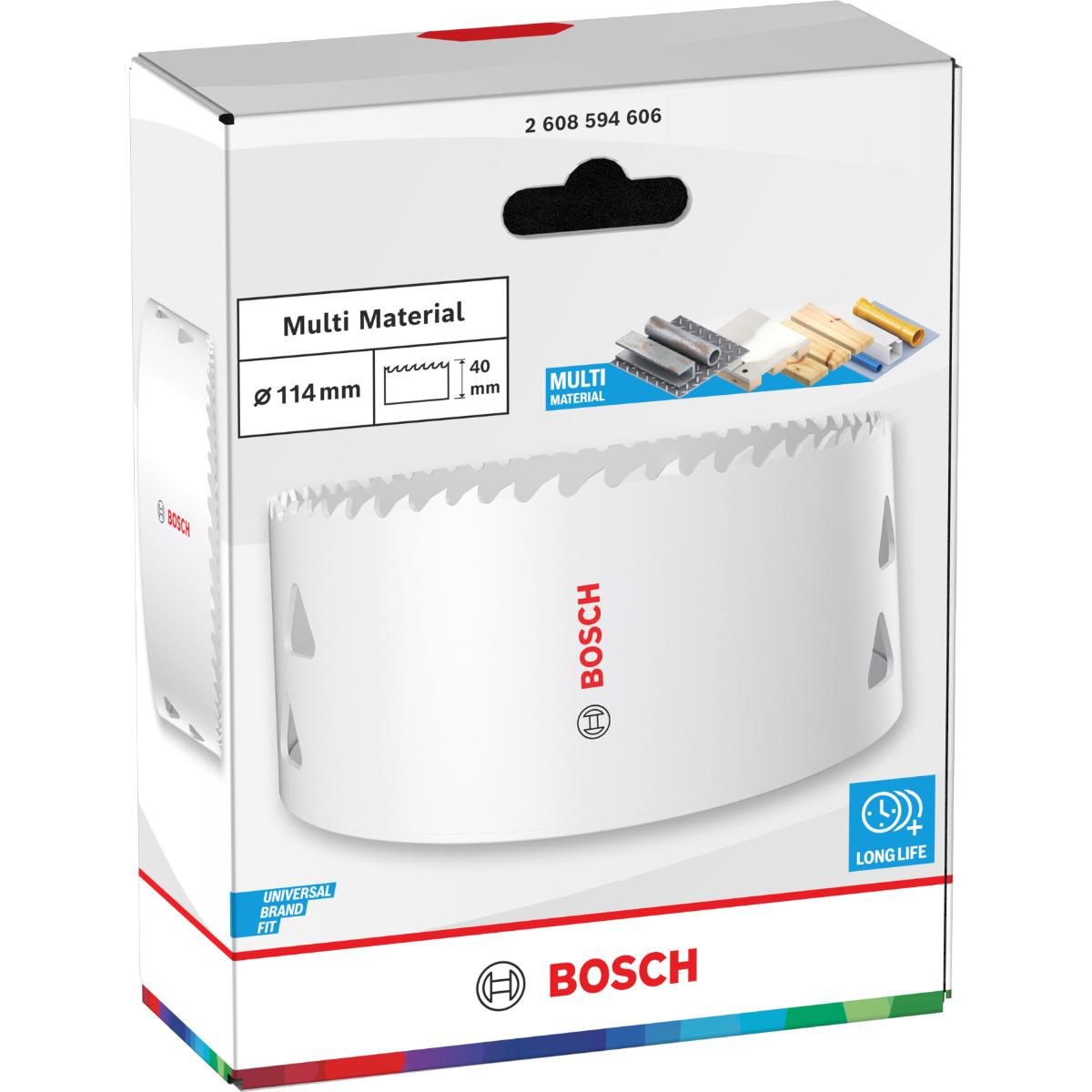 Bosch Multi Material Lochsäge mit Gewinde, 114 x 40 mm