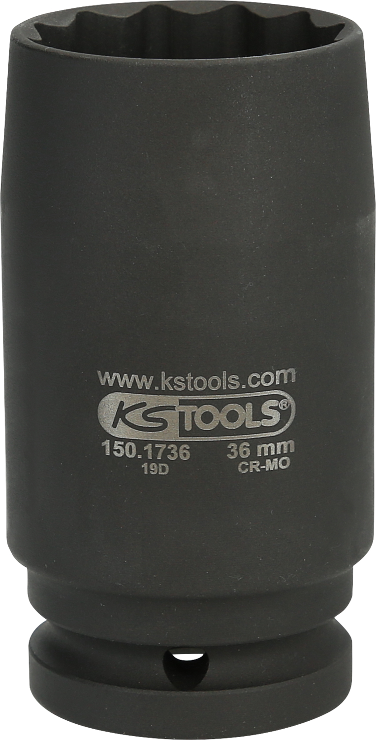 KS Tools 3/4" 12-kant-Antriebswellen-Kraftstecknuss, dünnwandig, 36mm